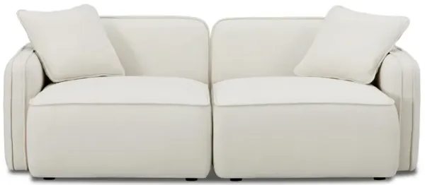 Travie Sand Upcycled Linen Modular Loveseat