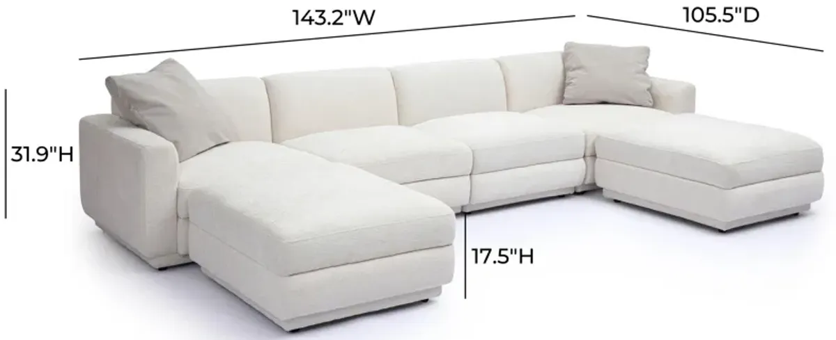 Perry Cream Chenille Modular U-Sectional