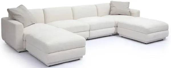 Perry Cream Chenille Modular U-Sectional