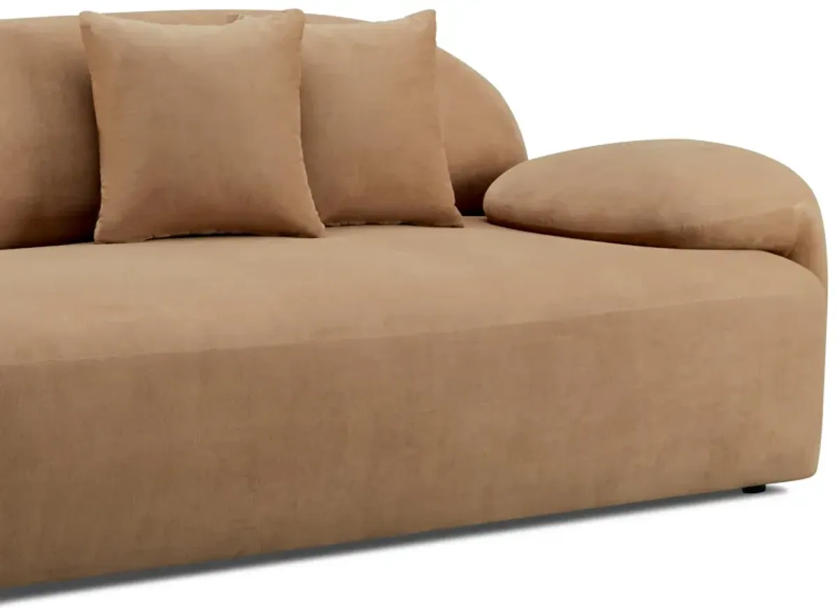 Allegra Cafe Au Lait Performance Velvet Sofa