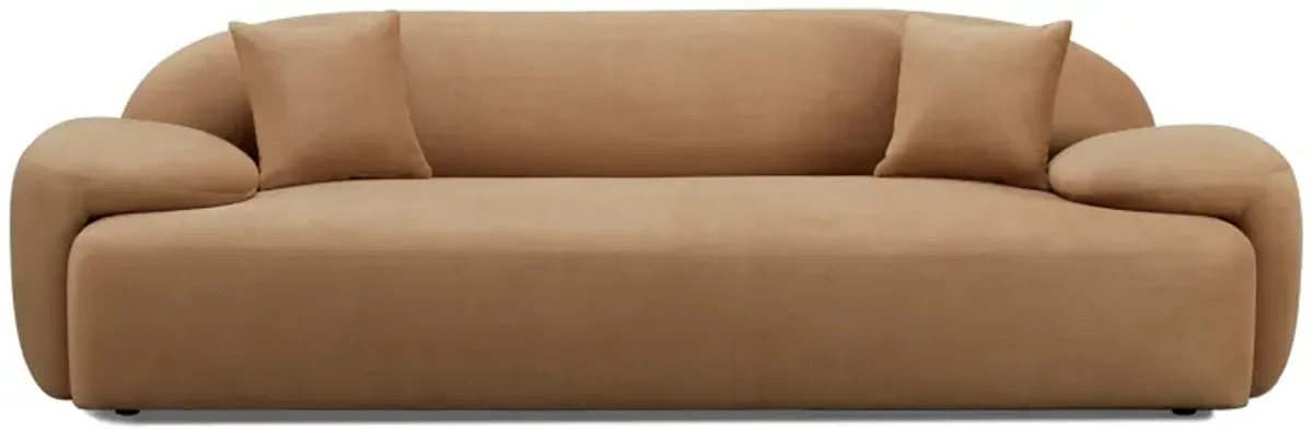 Allegra Cafe Au Lait Performance Velvet Sofa