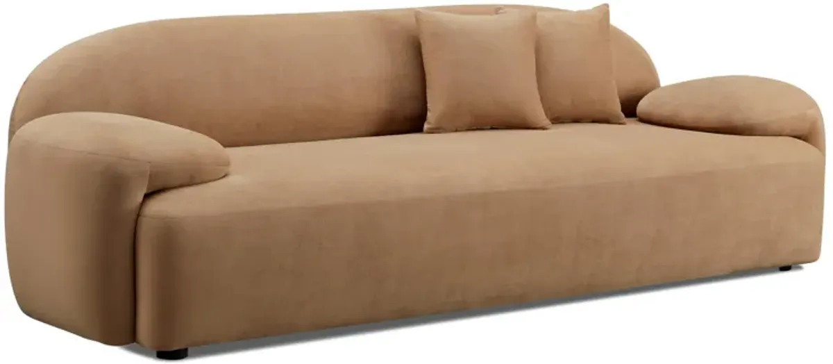 Allegra Cafe Au Lait Performance Velvet Sofa