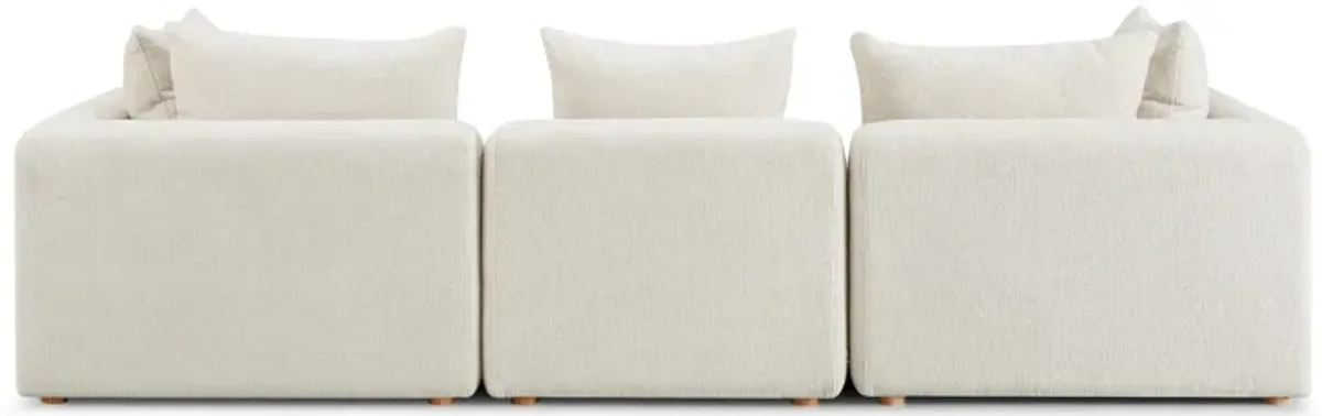 Hangover Cream Heavy Textured Fabric Sofa