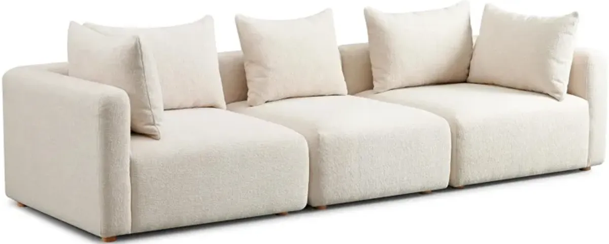 Hangover Cream Heavy Textured Fabric Sofa