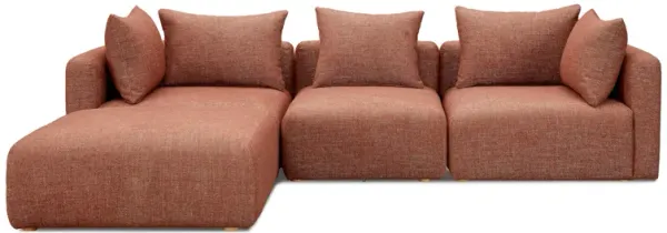 Hangover Sedona Red Textured Fabric 4-Piece Modular Sectional
