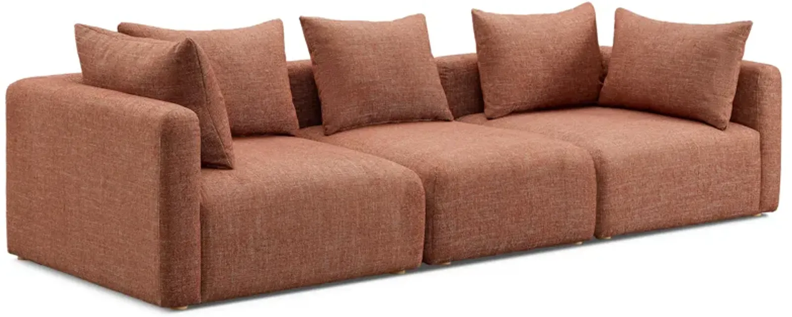 Hangover Sedona Red Textured Fabric Sofa