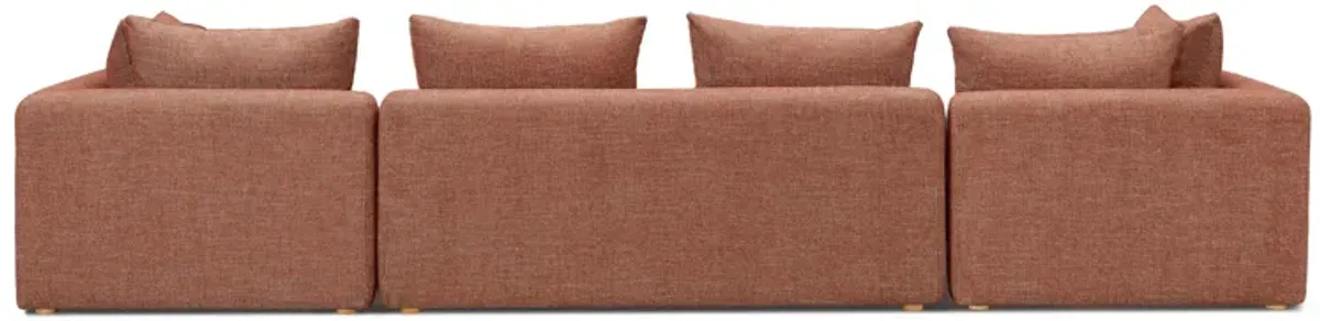 Hangover Sedona Red Textured Fabric 145 inch Long Sofa
