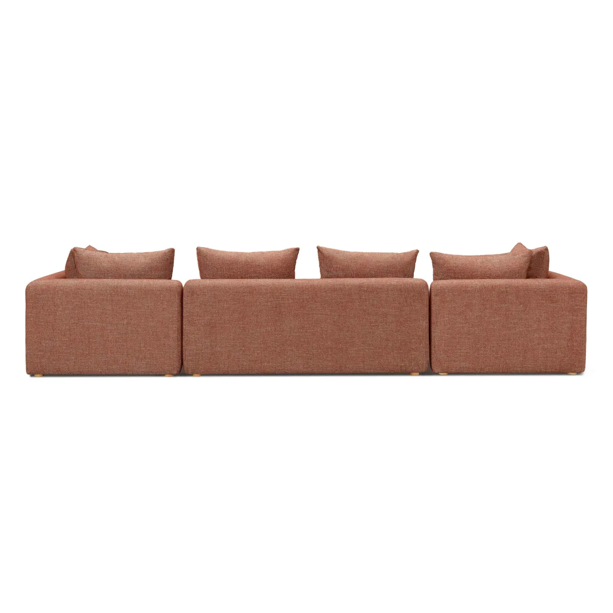 Hangover Sedona Red Textured Fabric 145" Long Sofa