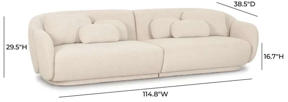 Misty Cream Boucle Modular 4-Seater Sofa