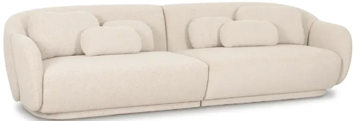 Misty Cream Boucle Modular 4-Seater Sofa