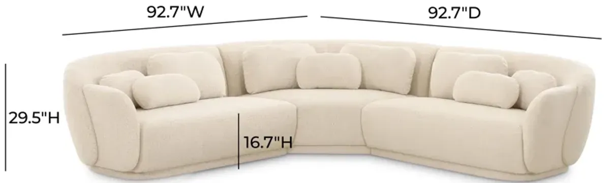 Misty Cream Boucle Modular L-Sectional