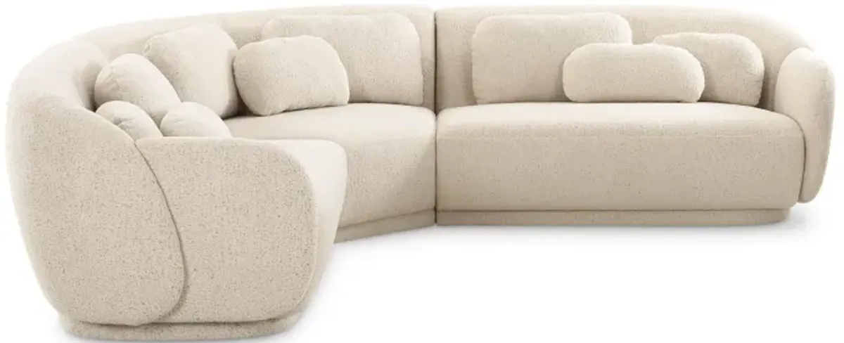 Misty Cream Boucle Modular L-Sectional