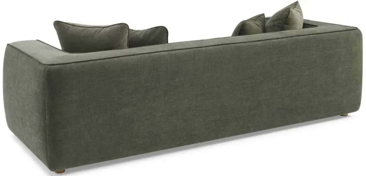 Tristine Olive Green Upcycled Basketweave Sofa
