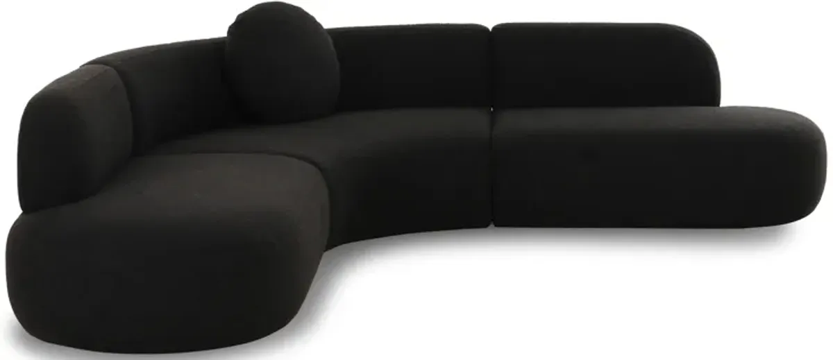 Broohah Black Boucle Sectional