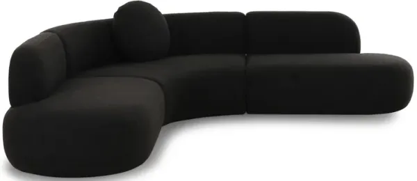 Broohah Black Boucle Sectional