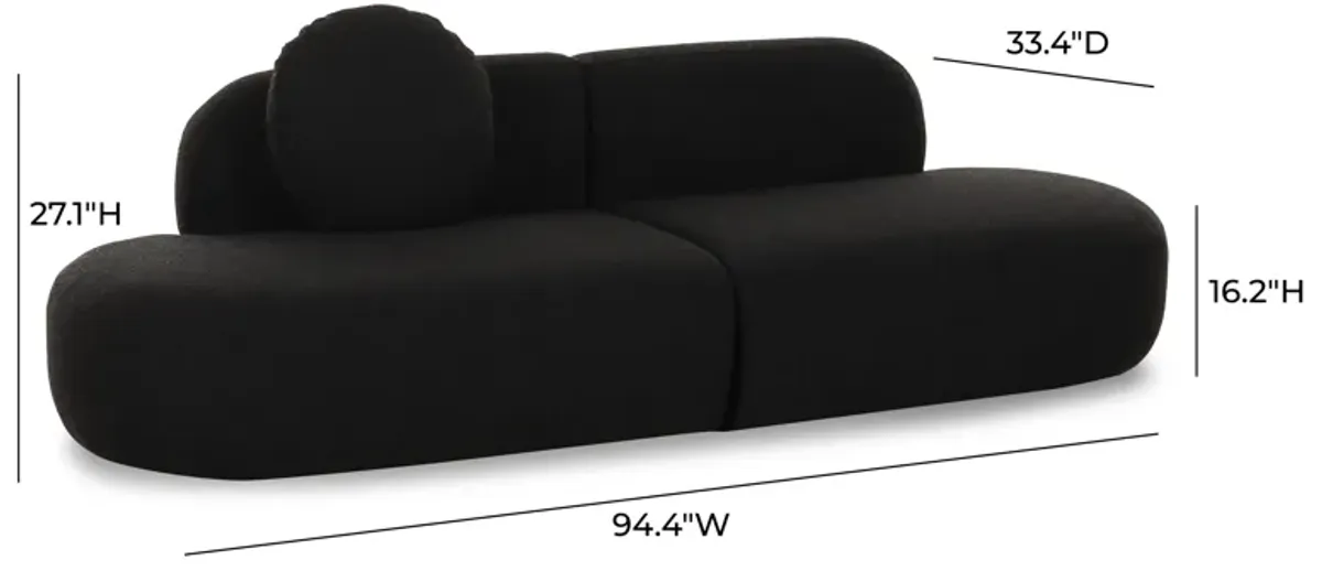 Broohah Black Boucle Sofa