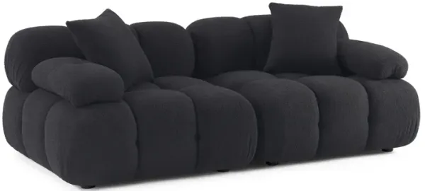 Calliope Black Vegan Shearling Modular Loveseat
