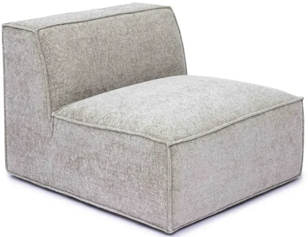 Mindy Taupe Chenille Basketweave Armless Chair