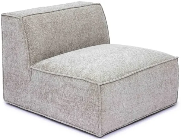 Mindy Taupe Chenille Basketweave Armless Chair
