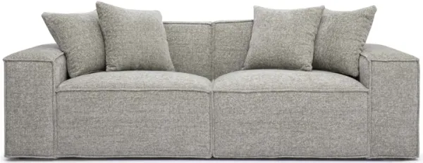 Mindy Taupe Chenille Basketweave Modular Loveseat
