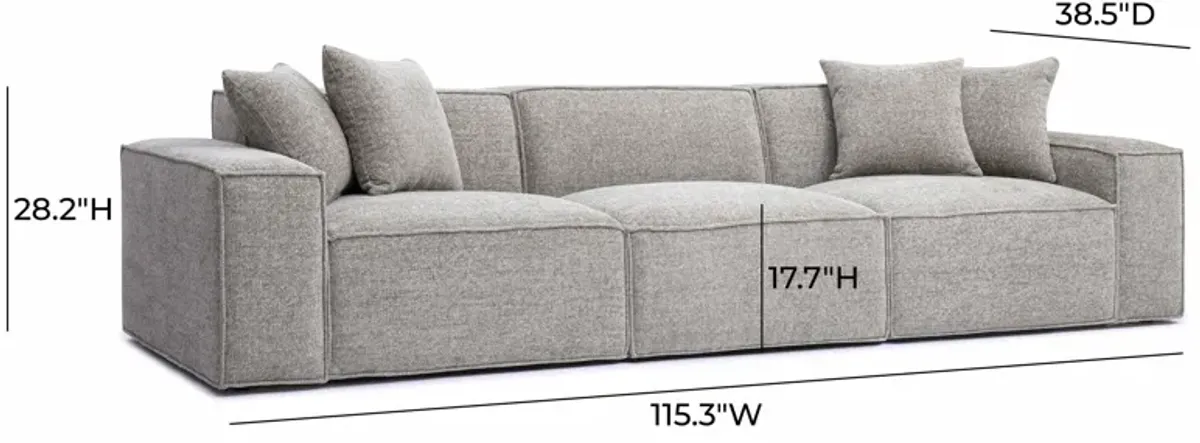 Mindy Taupe Chenille Basketweave Modular Sofa