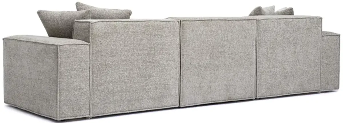 Mindy Taupe Chenille Basketweave Modular Sofa