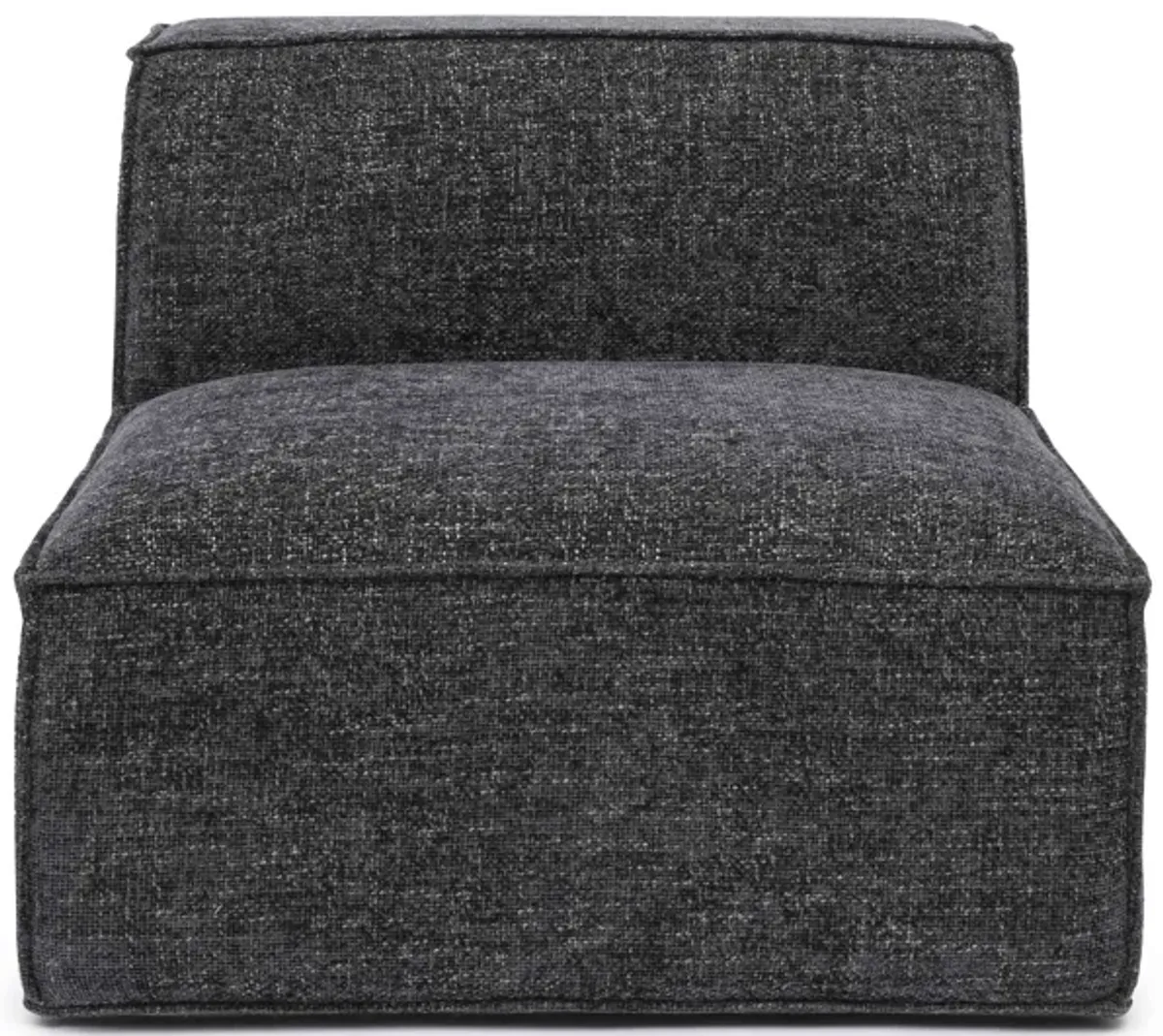 Mindy Charcoal Chenille Basketweave Armless Chair