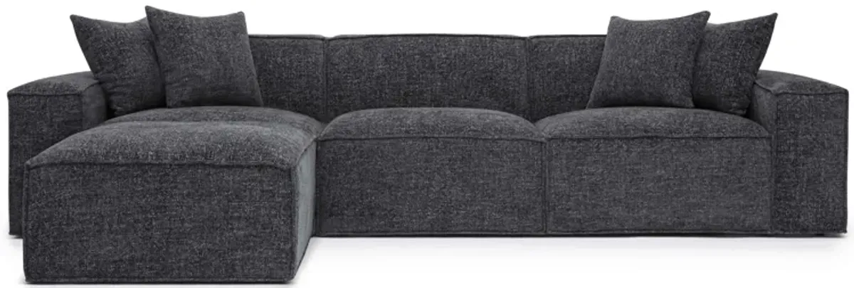Mindy Charcoal Chenille Basketweave Modular Sectional