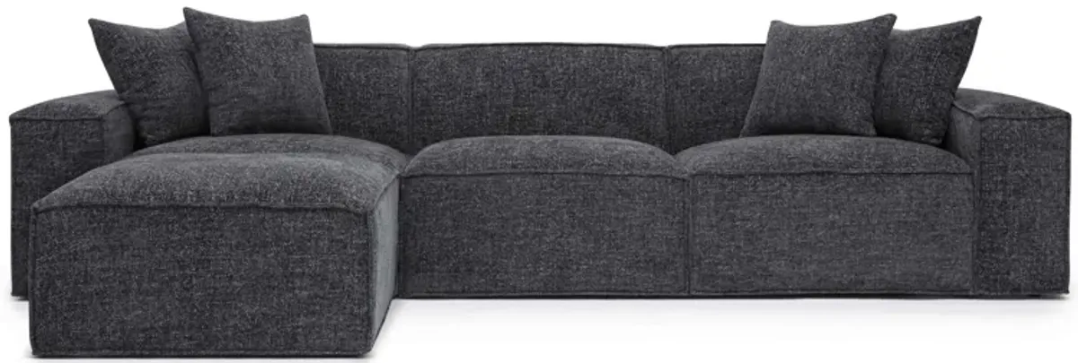 Mindy Charcoal Chenille Basketweave Modular Sectional