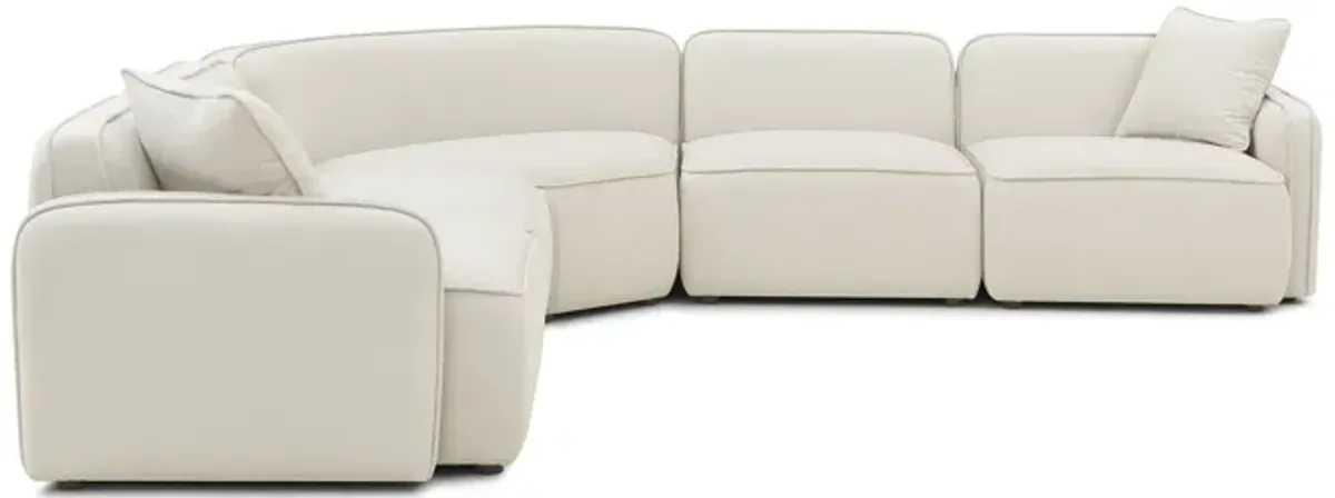 Travie 5-Piece Sand Upcycled Linen Modular Large L-Sectional