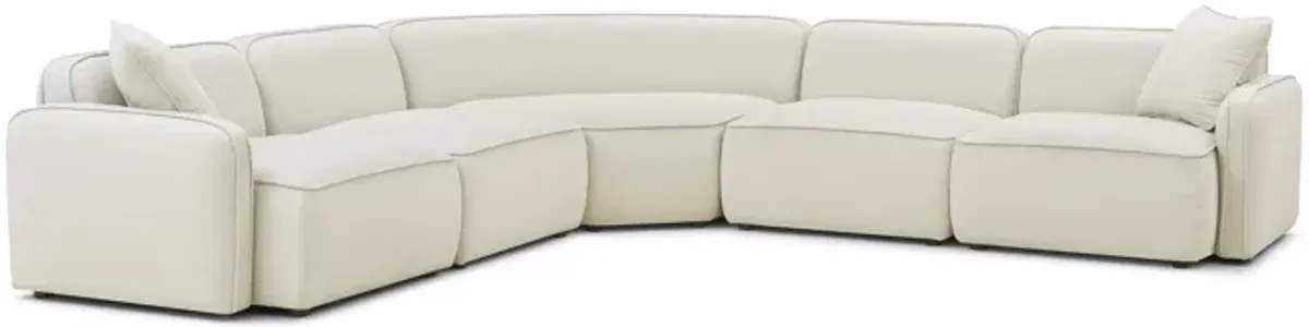 Travie 5-Piece Sand Upcycled Linen Modular Large L-Sectional