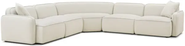 Travie 5-Piece Sand Upcycled Linen Modular Large L-Sectional