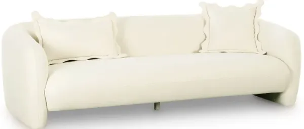 Lou Cream Performance Velvet Sofa