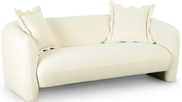 Lou Cream Performance Velvet Loveseat