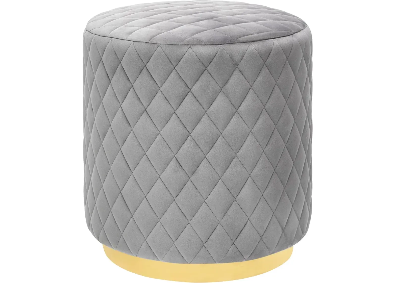 Abir Grey Velvet Ottoman