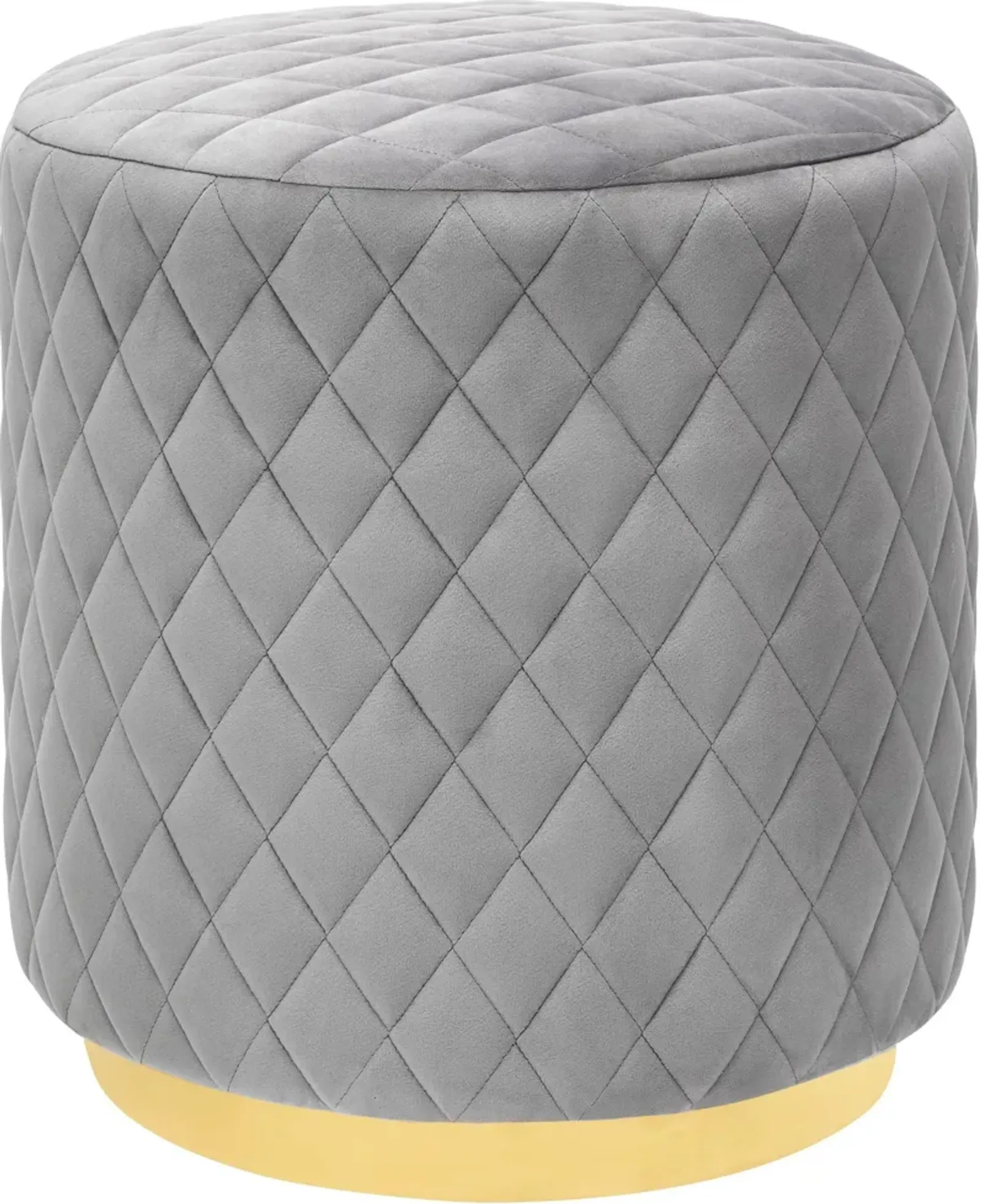 Abir Grey Velvet Ottoman