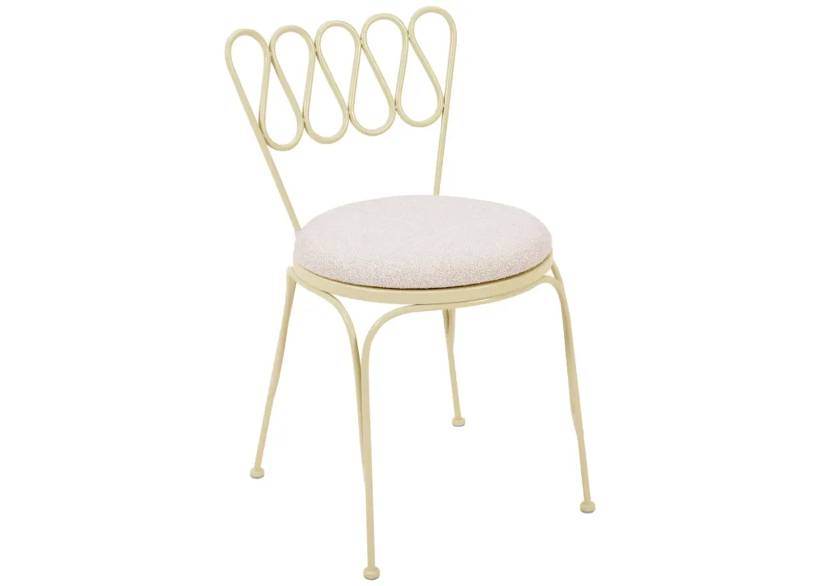 Erica Cream Wrought Iron Outdoor Chair