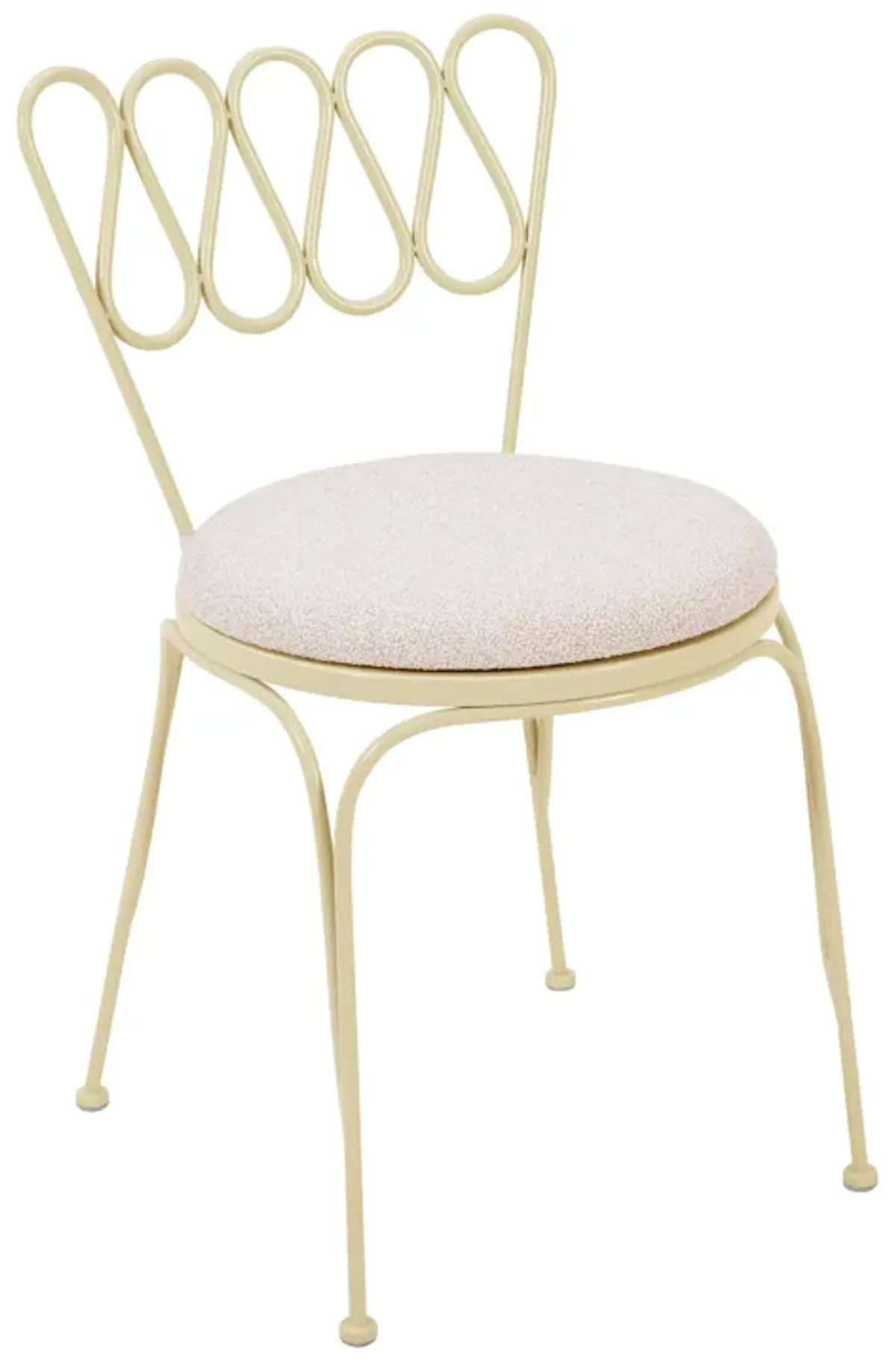 Erica Cream Wrought Iron Outdoor Chair