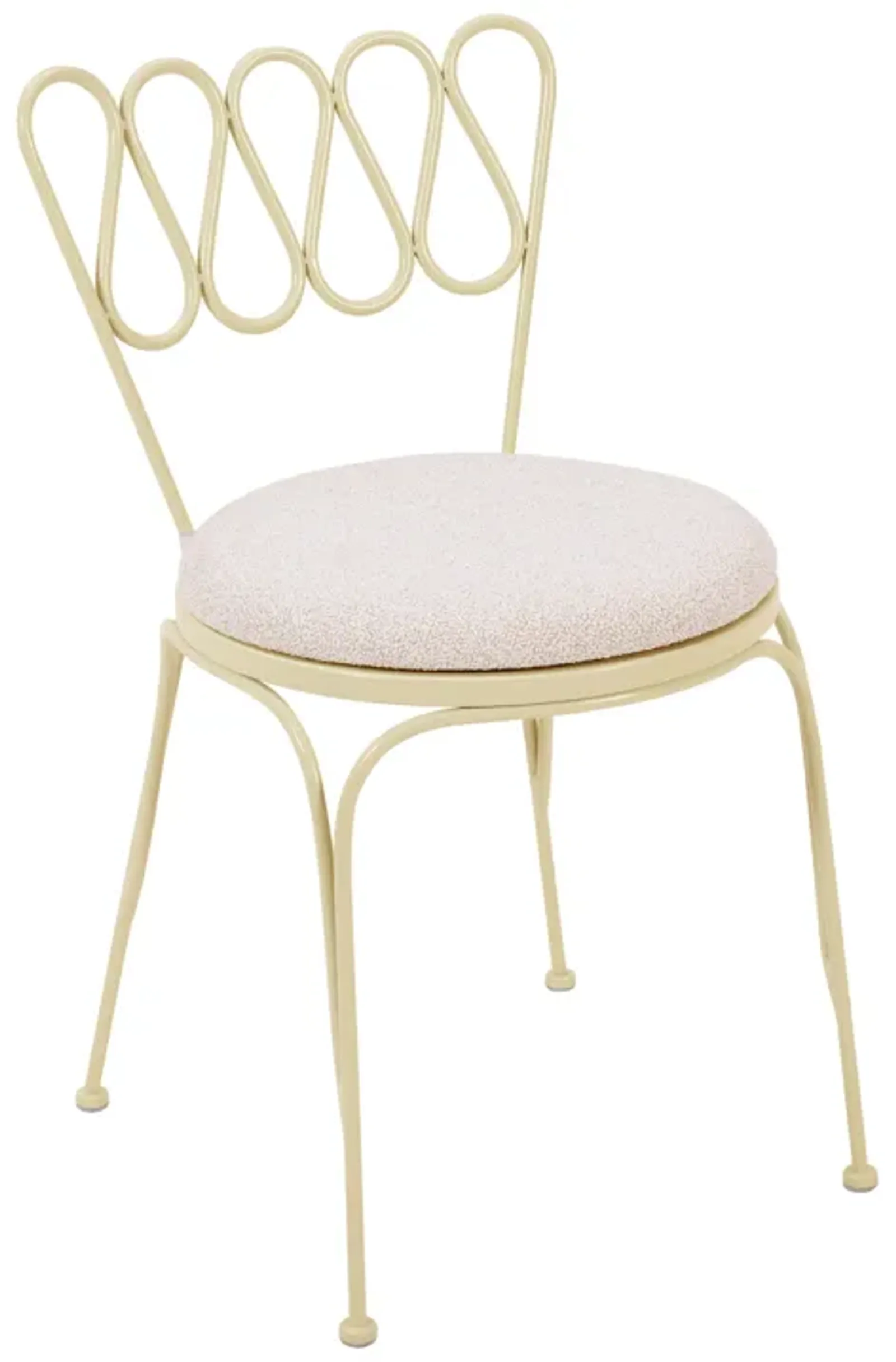 Erica Cream Wrought Iron Outdoor Chair