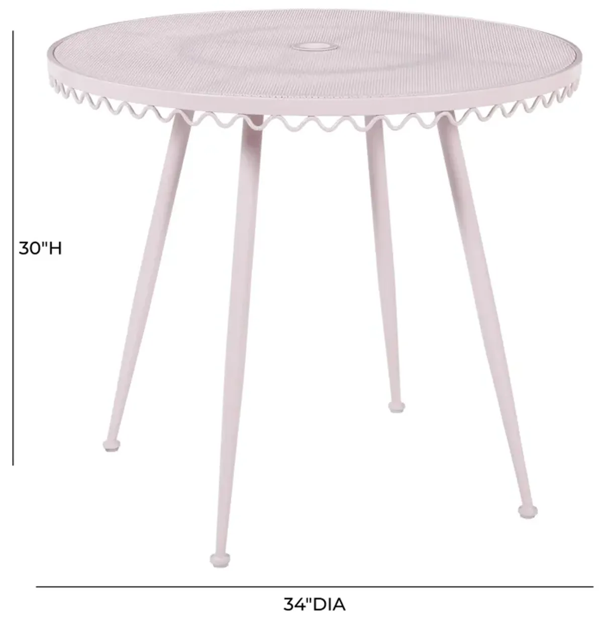 Erica Pink Wrought Iron Outdoor Cafe Table