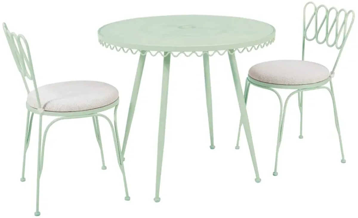 Erica Mint Green Wrought Iron Outdoor Cafe Table