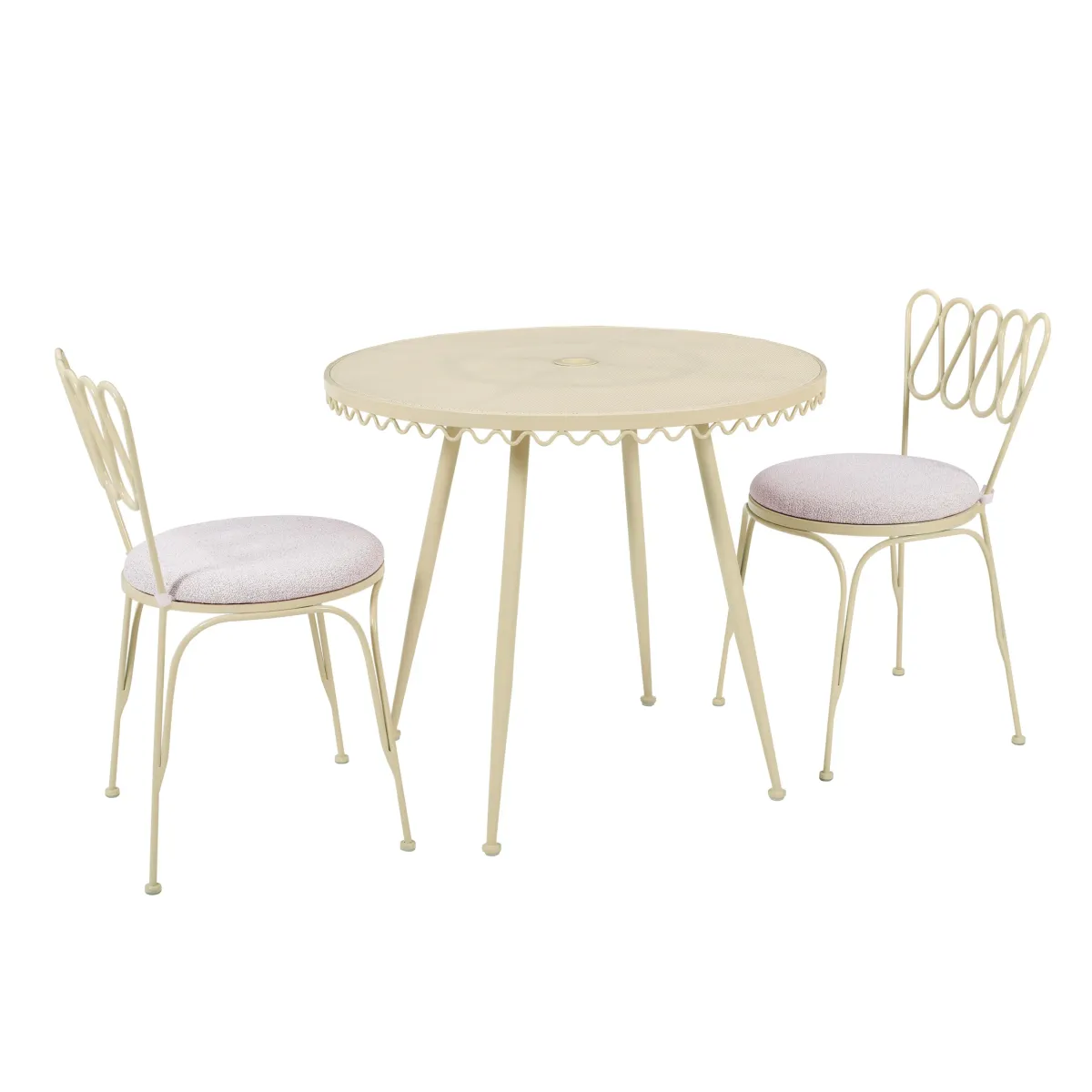 Erica Cream Wrought Iron Outdoor Cafe Table