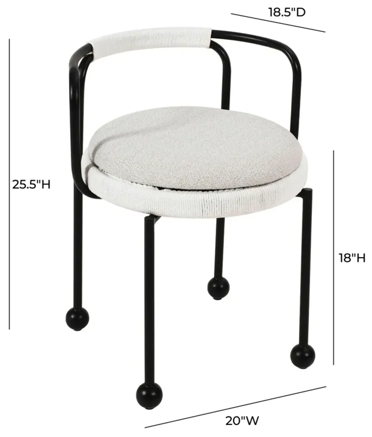 Pansy Cream Outdoor Dining Chair