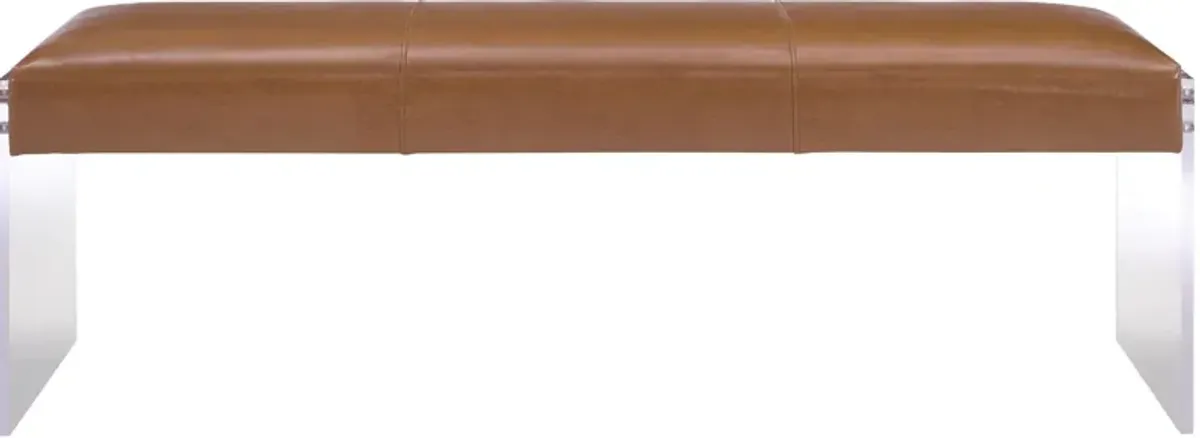 Envy Brown Performane Vegan Leather and Acrylic Bench