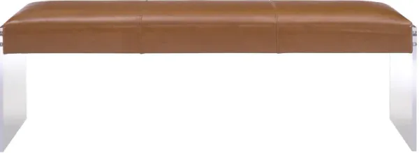 Envy Brown Performane Vegan Leather and Acrylic Bench