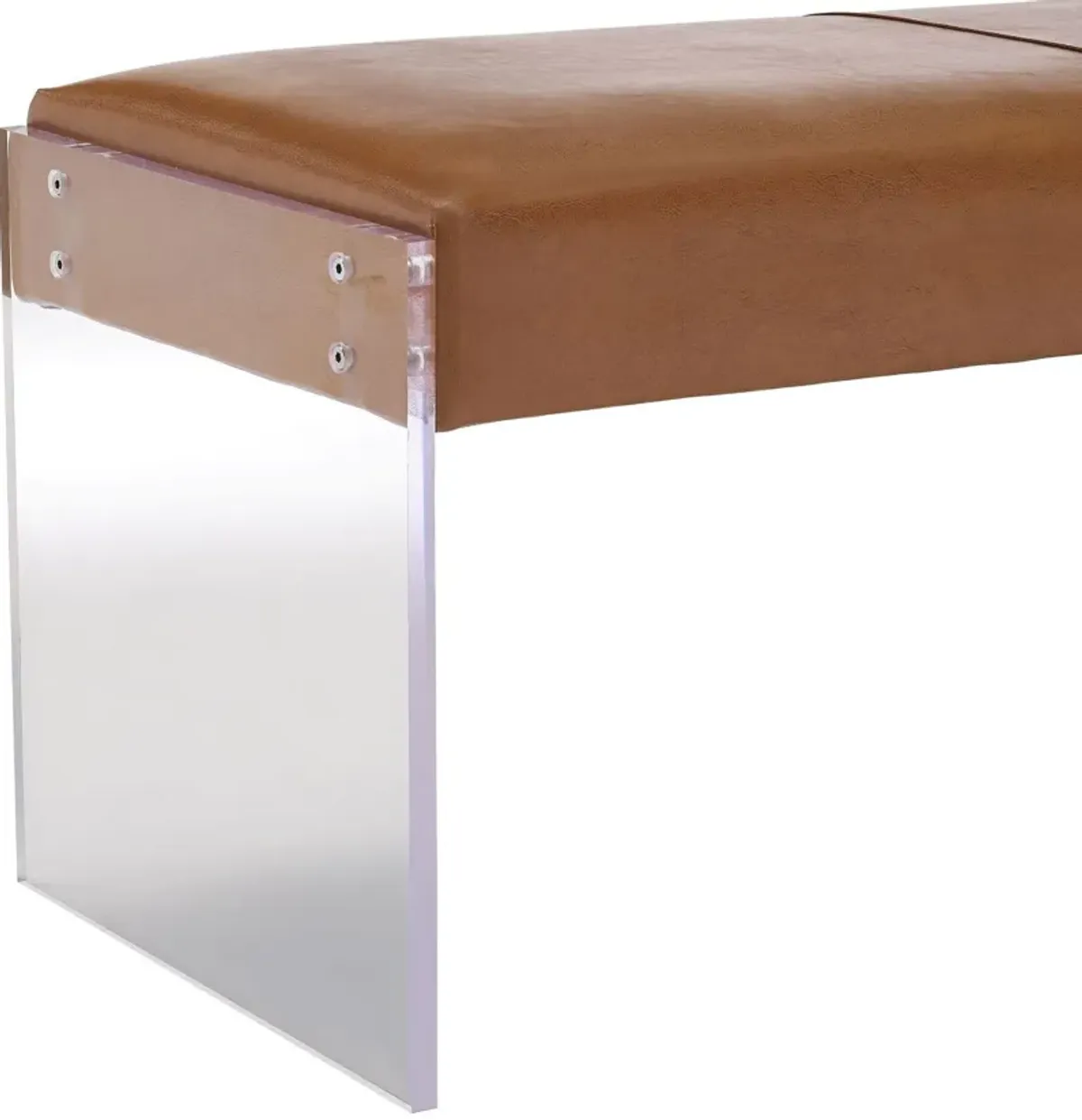 Envy Brown Performane Vegan Leather and Acrylic Bench