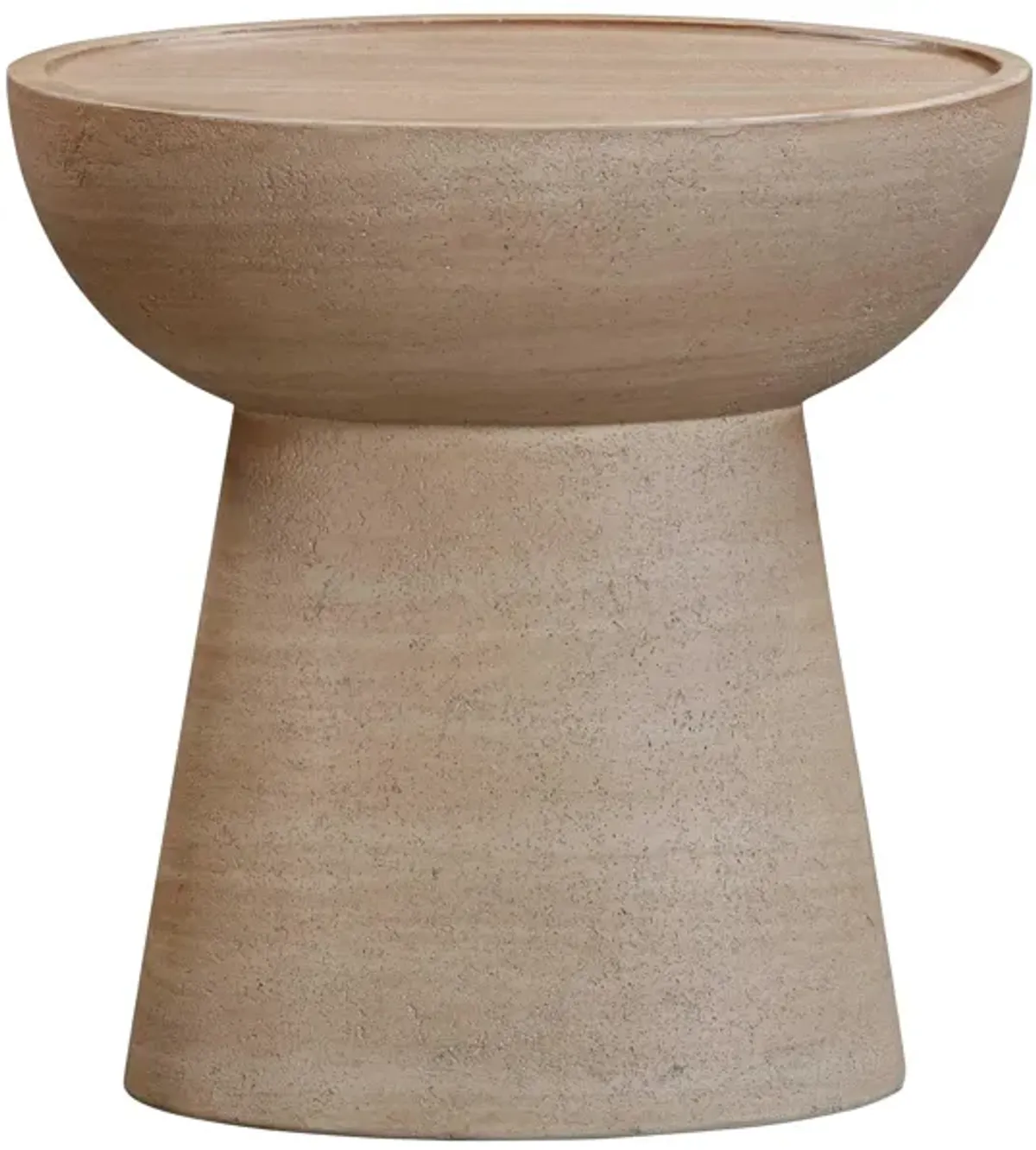 Eclipse Textured Faux Travertine Indoor / Outdoor Side Table