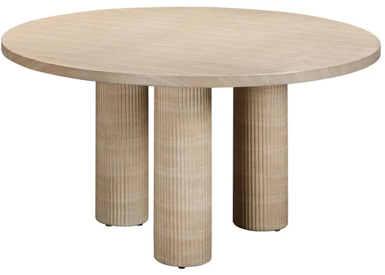 Patti Textured Faux Travertine Indoor / Outdoor Round Dining Table