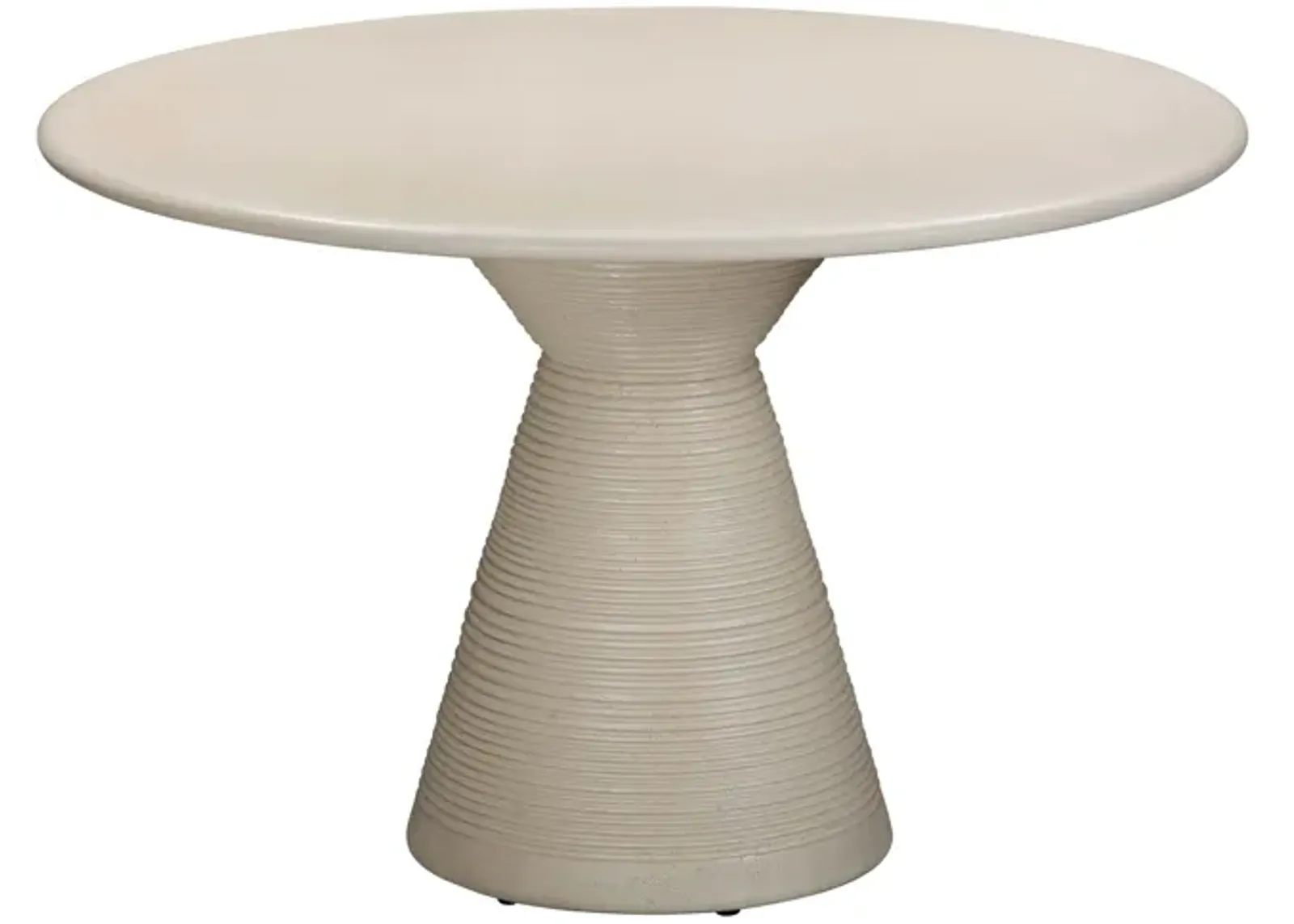 Fern Beige Textured Faux Plaster Concrete Indoor / Outdoor Round Dining Table