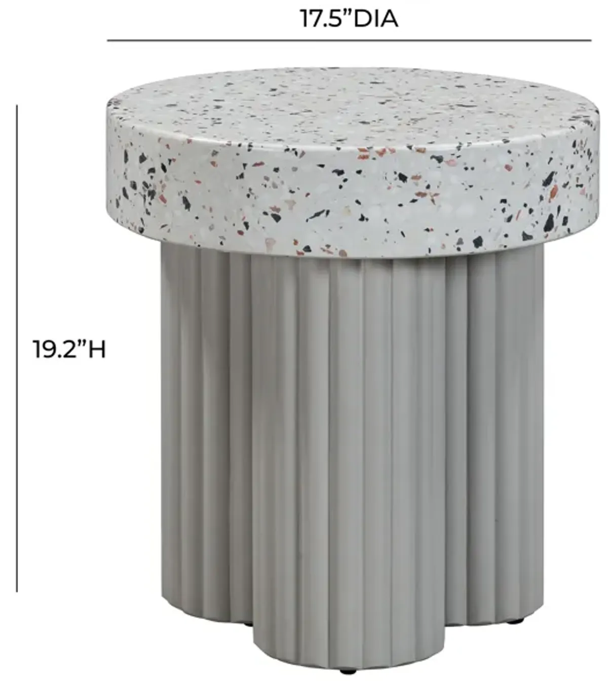 Clover Faux Terrazzo Indoor / Outdoor Round Side Table